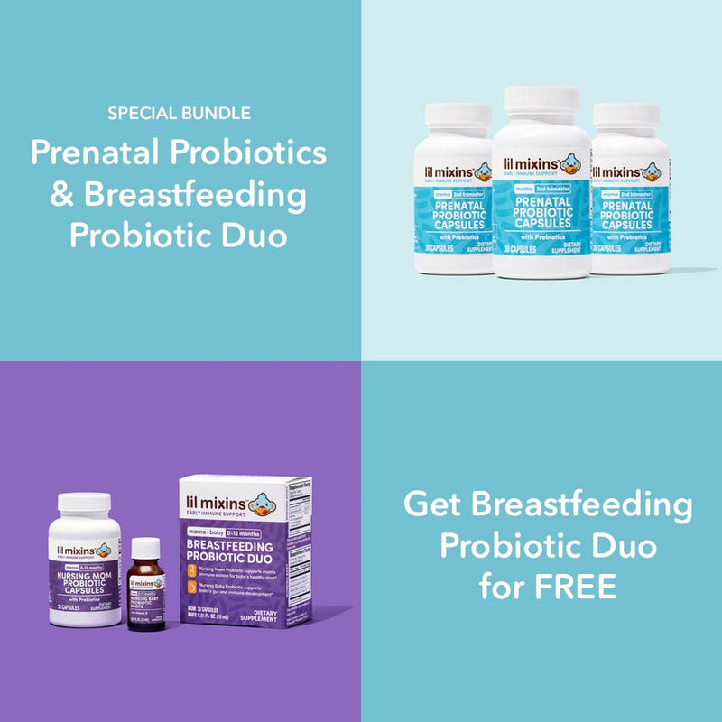 Prenatal Probiotics 3-Pack + 1-Month Breastfeeding Probiotic Duo (Save $27.99)